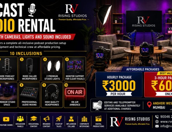 Fully Equipped Podcast Studio in Mumbai with 3 Sony Cameras