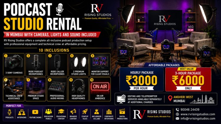 Fully Equipped Podcast Studio in Mumbai with 3 Sony Cameras